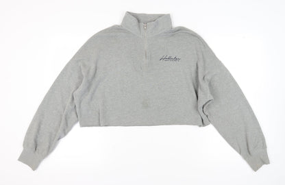 Hollister Women's Grey Pullover Sweatshirt M