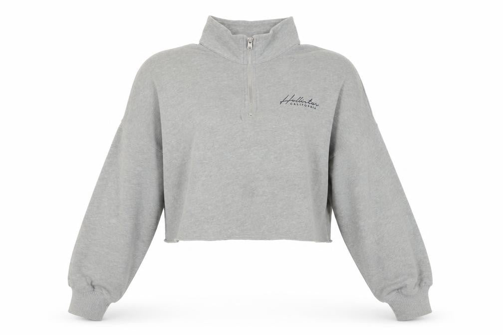Hollister Women's Grey Pullover Sweatshirt M
