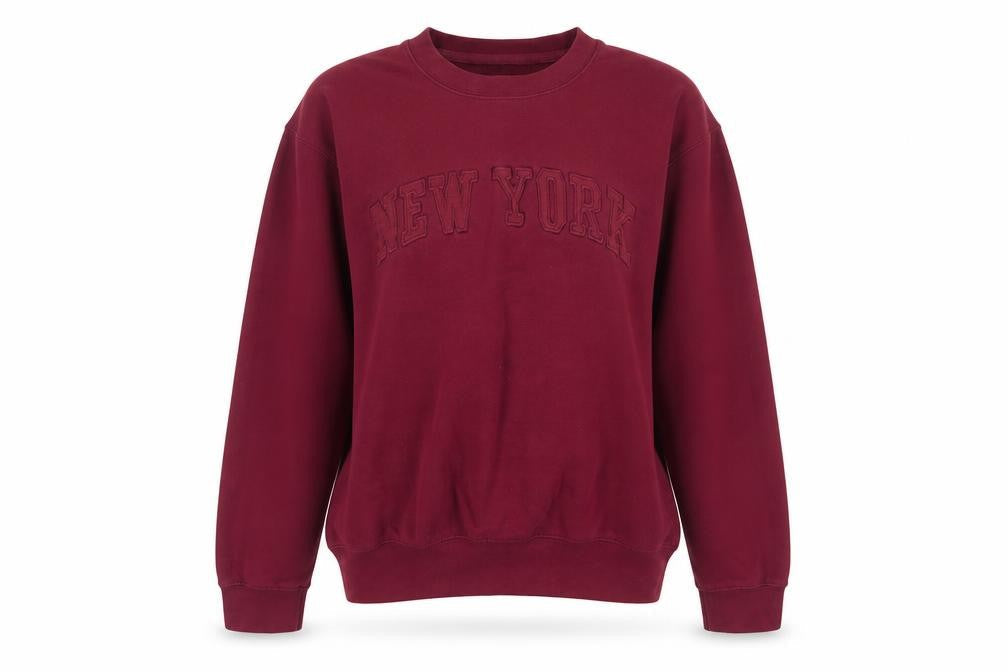 New York Popular Women's Red Sweatshirt M Cotton Blend