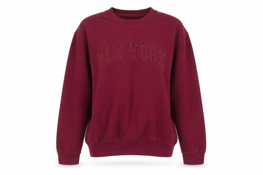 New York Popular Women's Red Sweatshirt M Cotton Blend