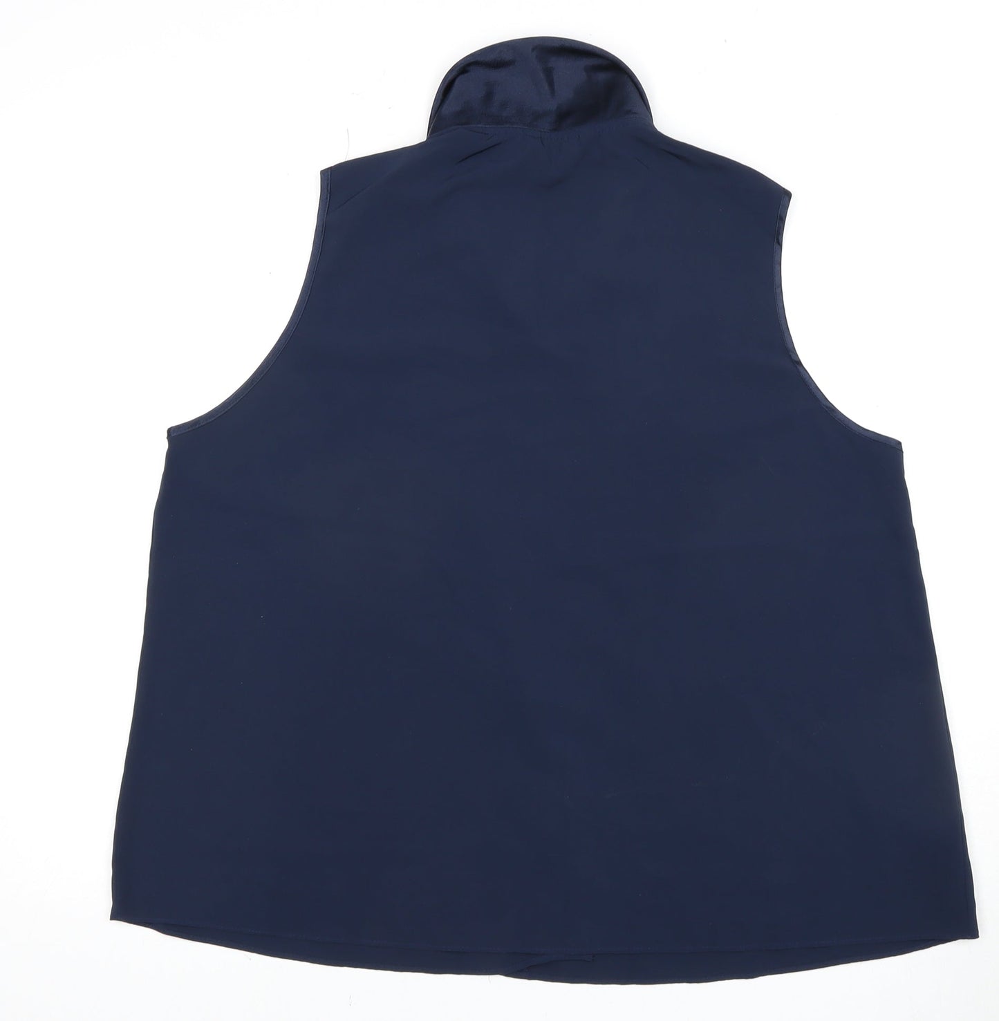 Marks and Spencer Women's Blue Embroidered Sleeveless Blouse