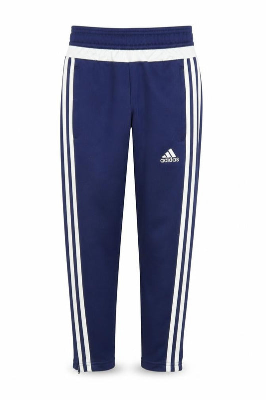 Adidas Boys Blue Track Pants 7-8 Years with Side Stripes