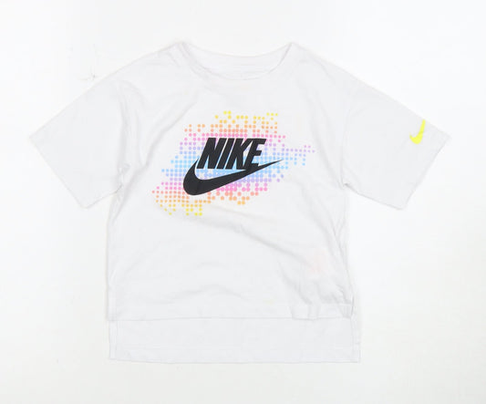 Nike Unisex Kids White Graphic T-Shirt 4-5 Years