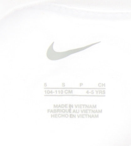 Nike Unisex Kids White Graphic T-Shirt 4-5 Years