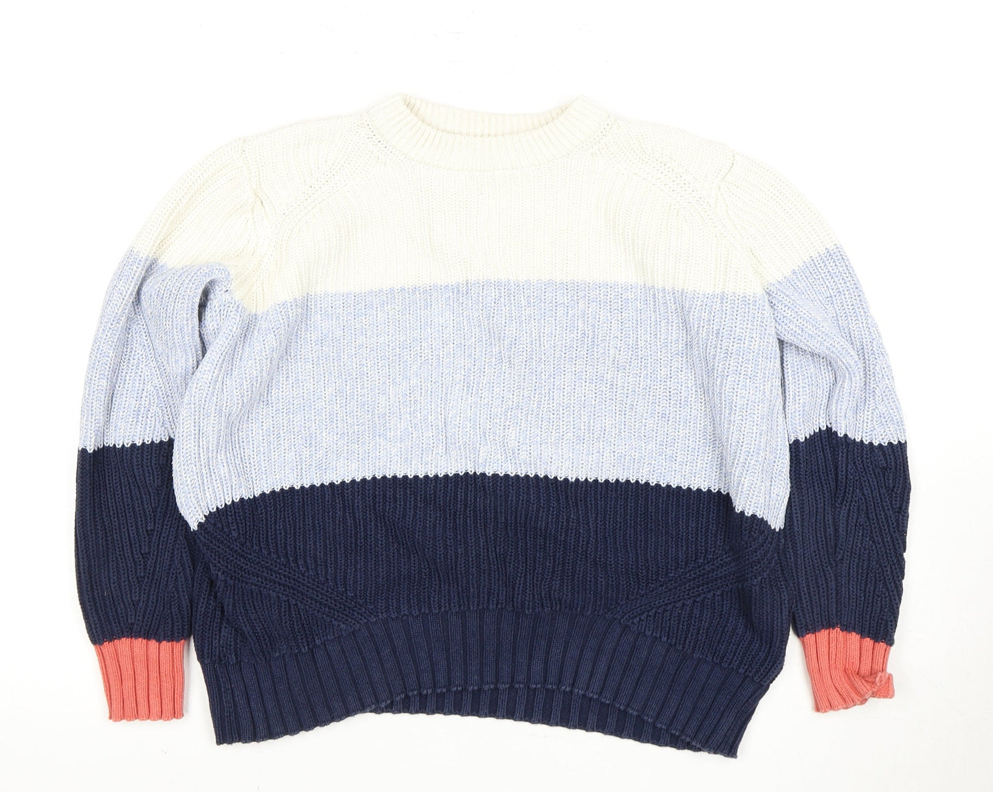 Marks and Spencer Women's Multicoloured Striped Pullover Jumper S