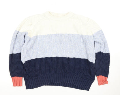 Marks & Spencer Women's Multicoloured Striped Pullover Jumper S