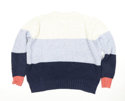 Marks & Spencer Women's Multicoloured Striped Pullover Jumper S