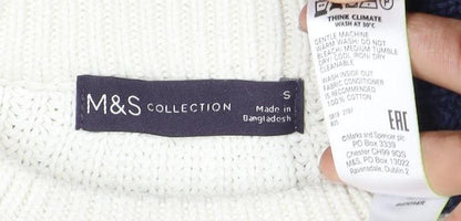 Marks & Spencer Women's Multicoloured Striped Pullover Jumper S
