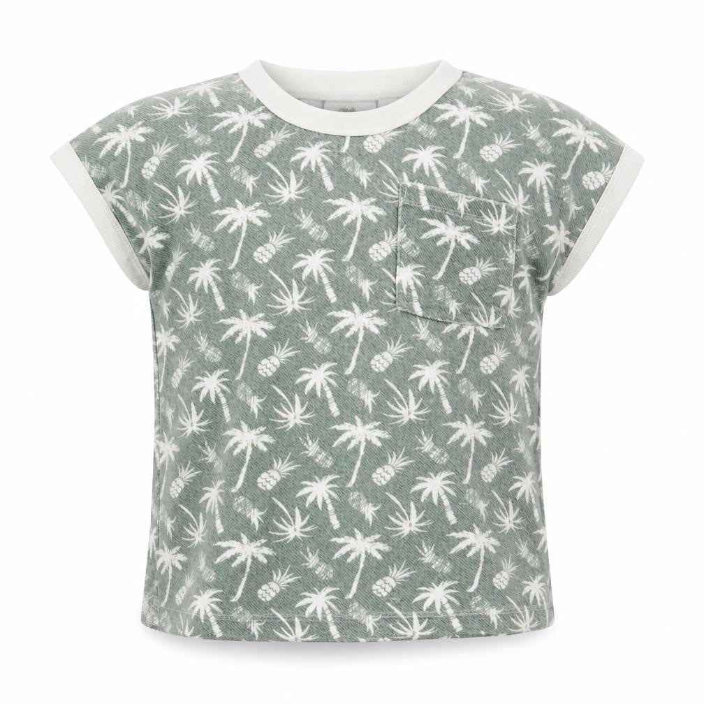 Mango Girls Green Floral T-Shirt, 2 Years, Short Sleeve