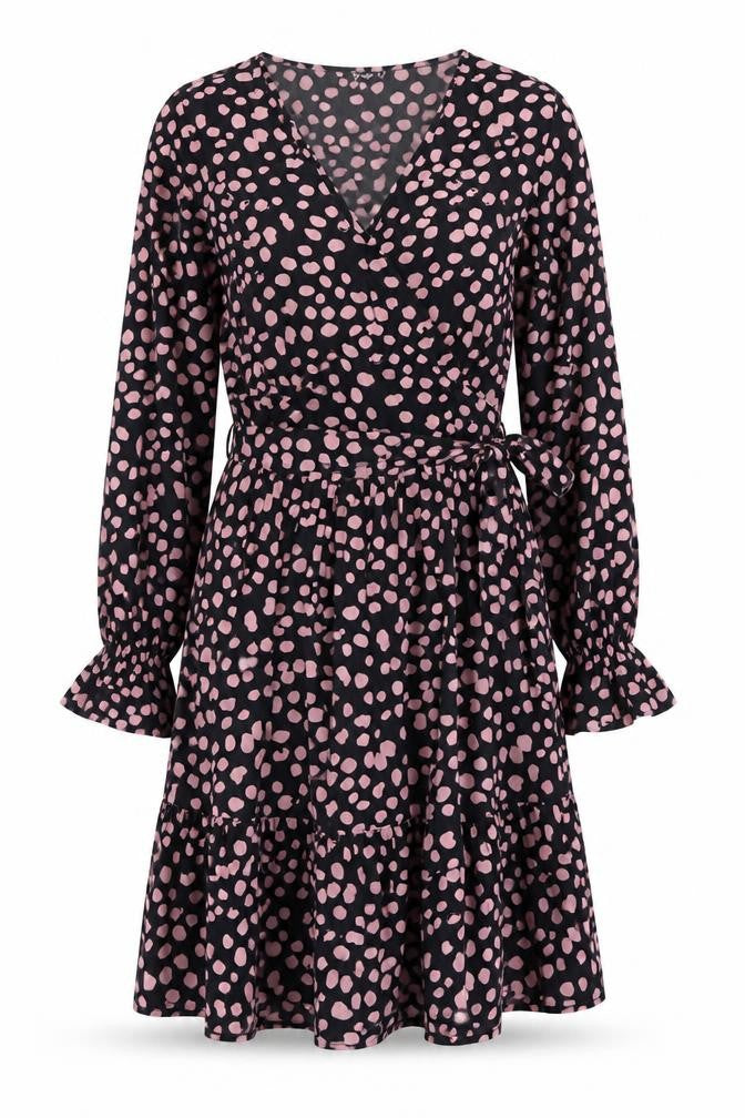 Quiz Women's Black Polka Dot A-Line Dress Size 6