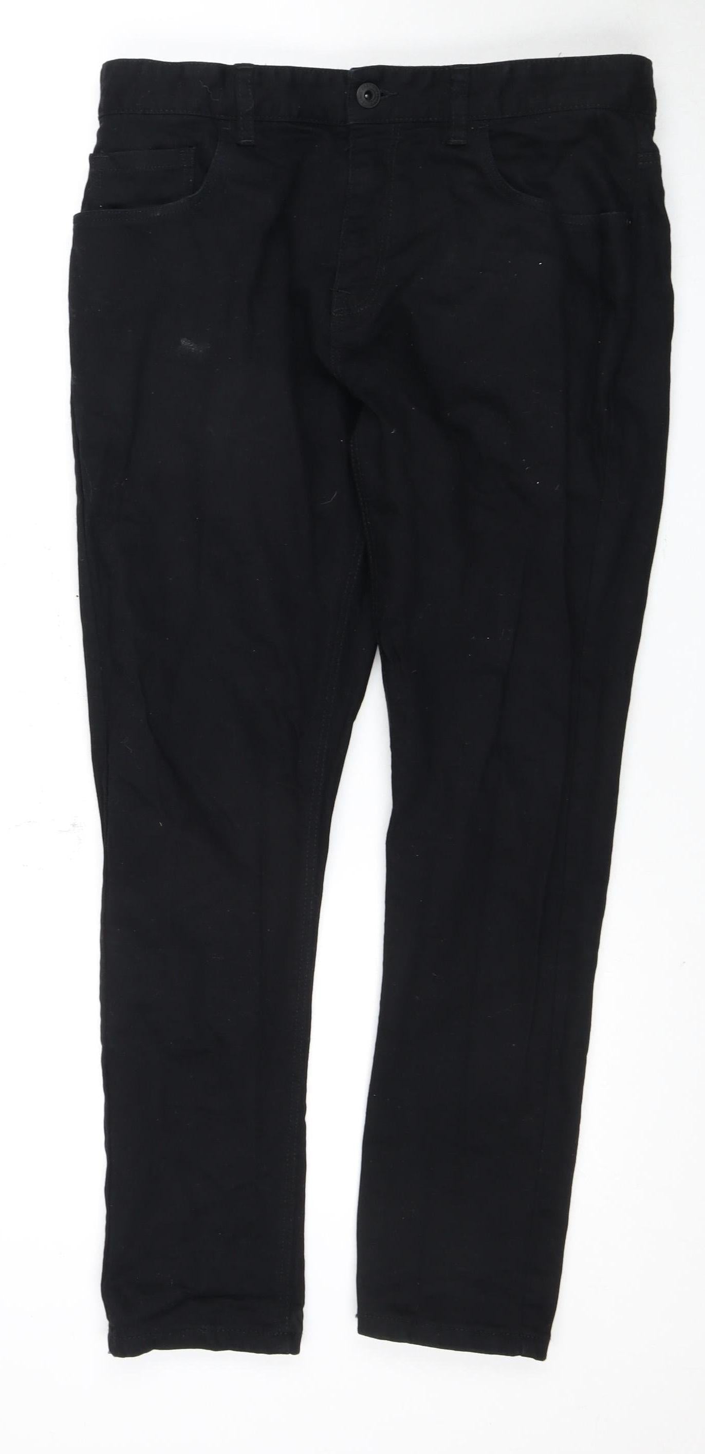 Next Men's Black Straight Jeans, Size L, Regular Fit