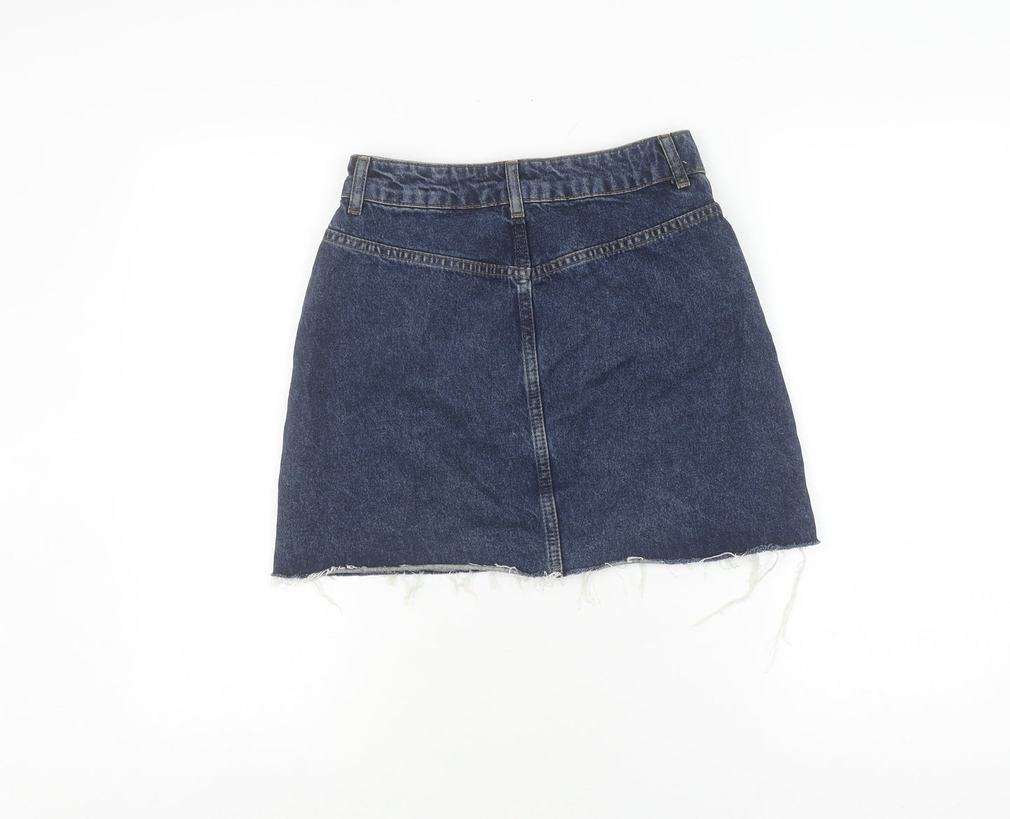 Topshop Women's Blue Denim Button Skirt Size 8