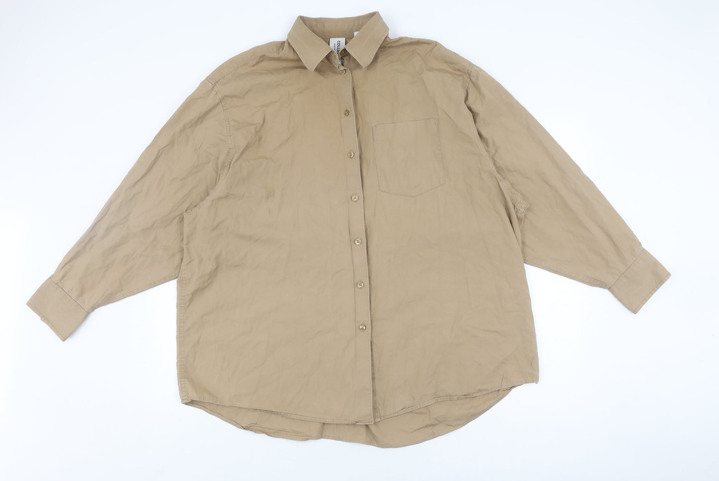 Collusion Beige Button-Up Women's Shirt Size 12