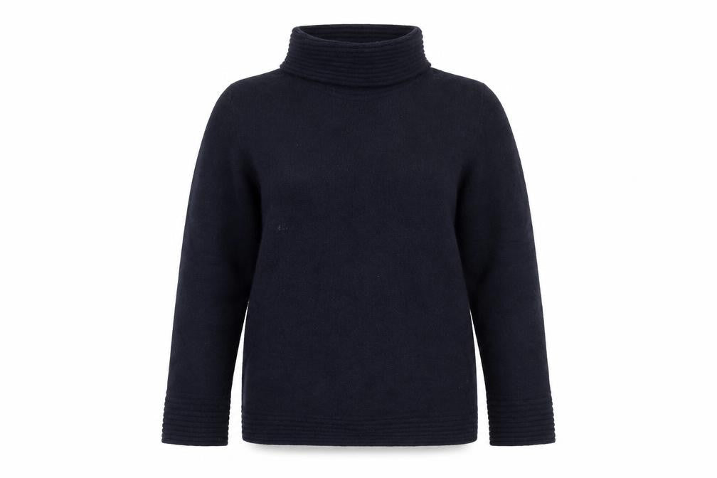 James Lakeland Women's Blue Roll Neck Pullover Jumper - Size 20