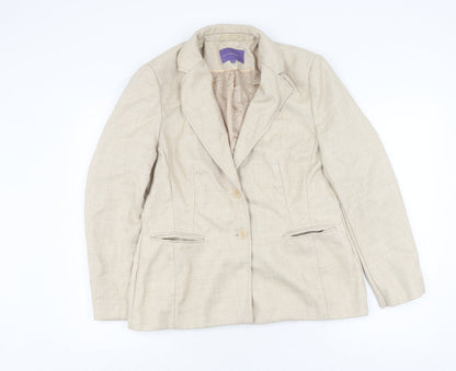 Autonomy Women's Beige Blazer, Size 14, Business Suit Jacket