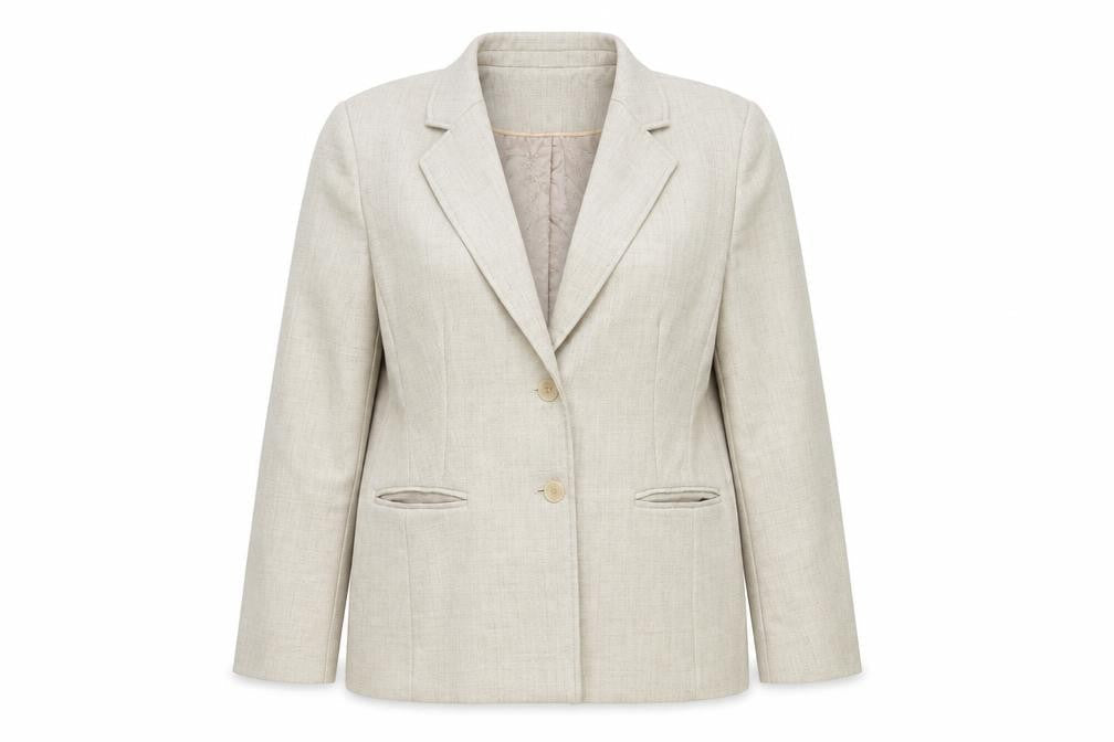 Autonomy Women's Beige Blazer, Size 14, Business Suit Jacket
