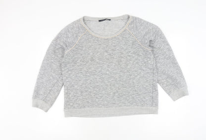 Additional front view of French Connection Women's Grey Pullover Sweatshirt, size L