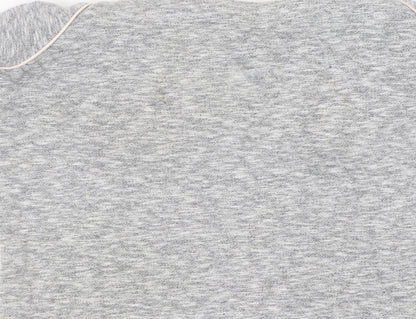 Close-up detail of French Connection Women's Grey Pullover Sweatshirt, size L
