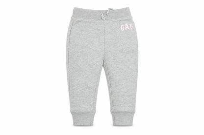 Front view of Gap girls’ grey jogger trousers 2 years, elastic waist