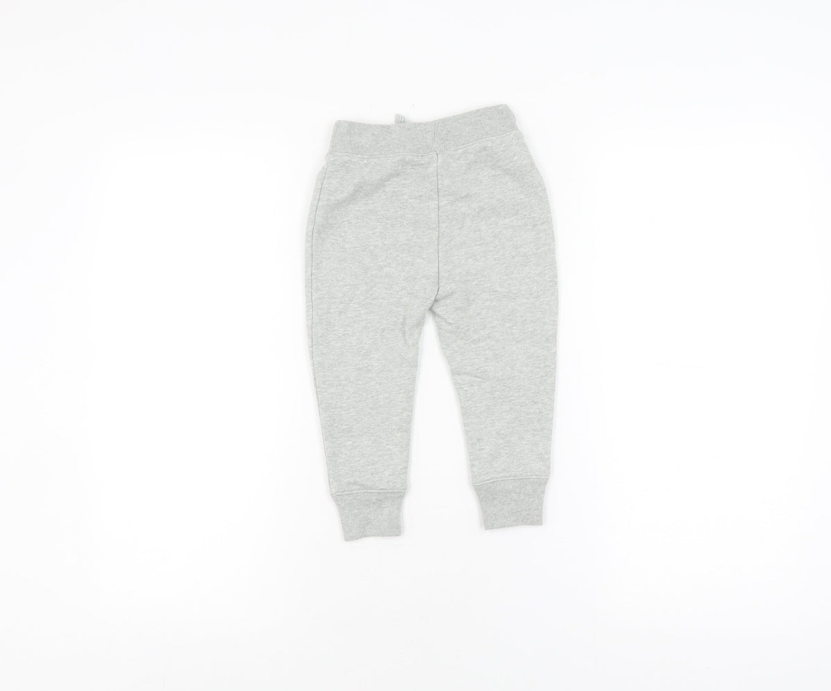 Back view of Gap girls’ grey jogger trousers 2 years, elastic waist