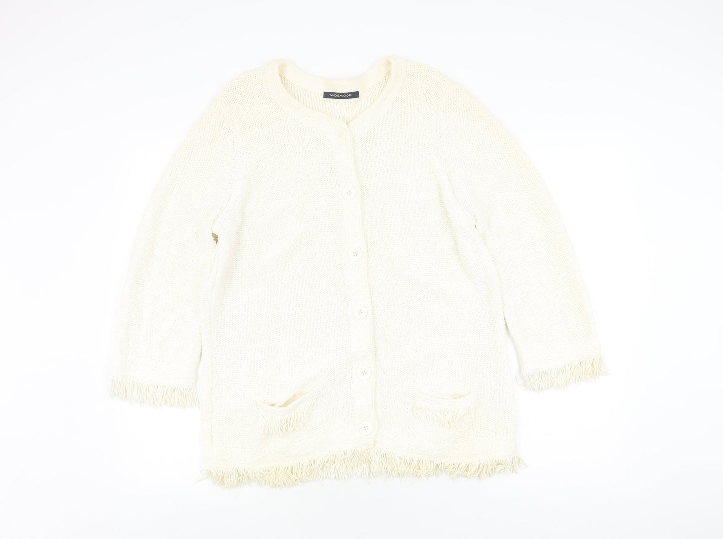 Windsmoor Women's Ivory Cardigan L Cotton Knit