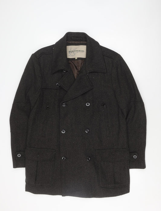 Rocha John Rocha Men's Black Wool Pea Coat L