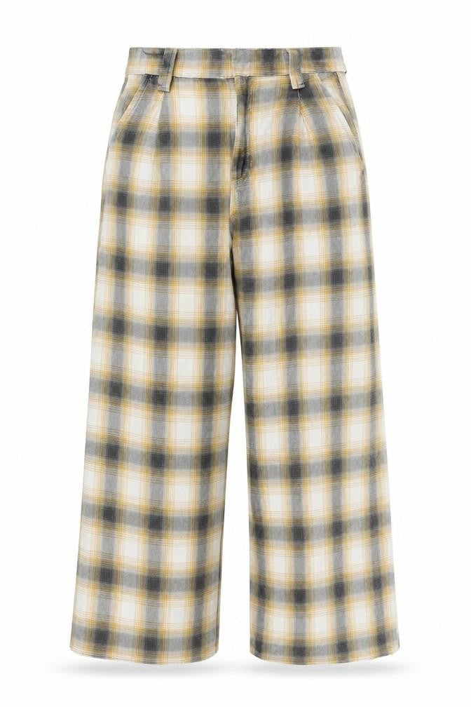 BDG Women's Multicoloured Plaid Trousers, Size S, Flannel