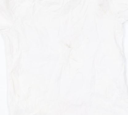 Close-up detail of Disney girls’ white mickey mouse graphic t-shirt 5-6 years