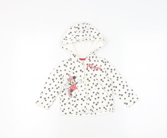 Disney Girls Hooded Jacket Minnie Mouse 9-12 Months Polka Dot