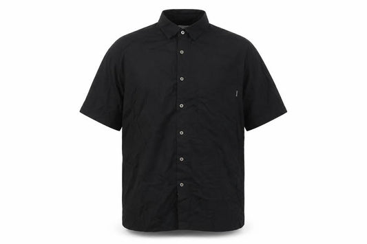 Peacebird Men's Black Graphic Print Short Sleeve Shirt L