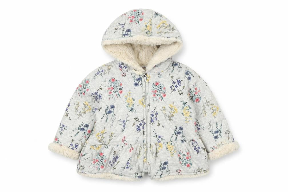 Next Unisex Floral Puffer Jacket 12-18M Multicoloured Hooded Coat