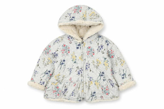 Next Unisex Floral Puffer Jacket 12-18M Multicoloured Hooded Coat