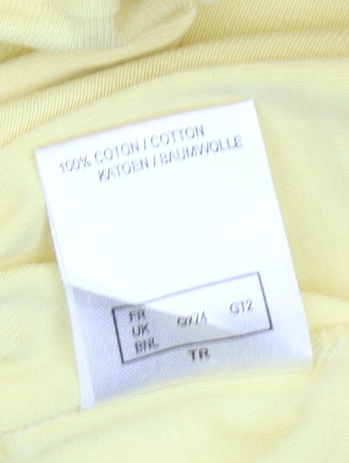 Damart Women's Yellow V-Neck T-Shirt Size M