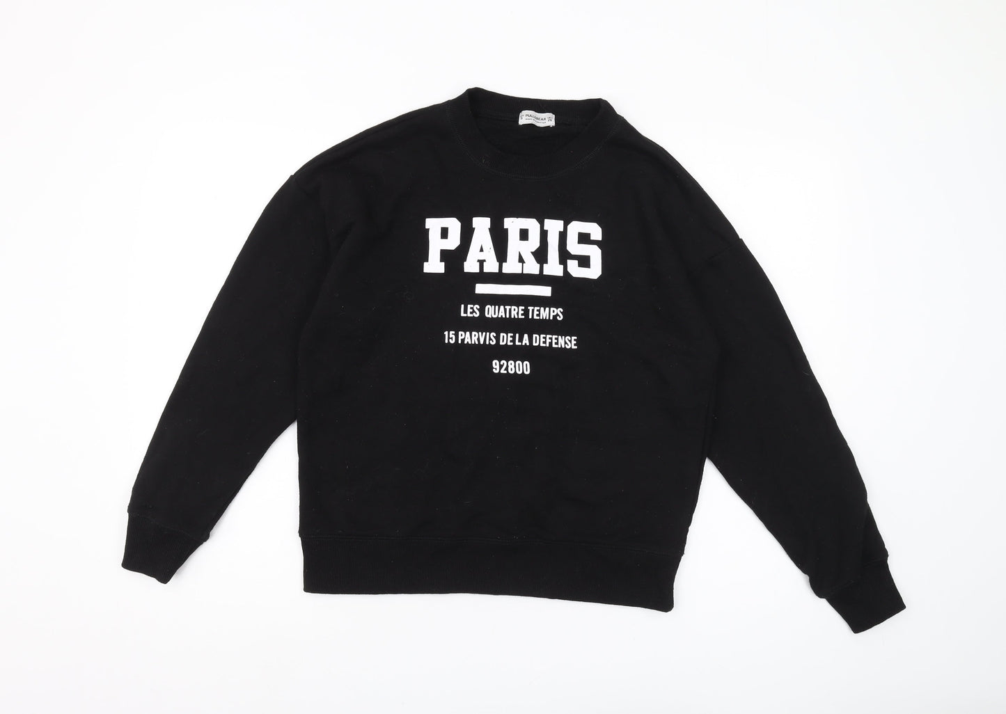 Pull&Bear Women's Black Pullover Sweatshirt S