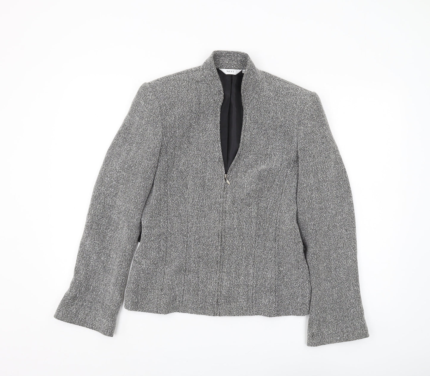 Next Women's Grey Tweed Blazer Jacket Size 12