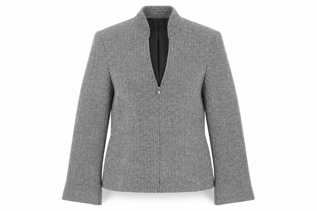 Next Women's Grey Tweed Blazer Jacket Size 12