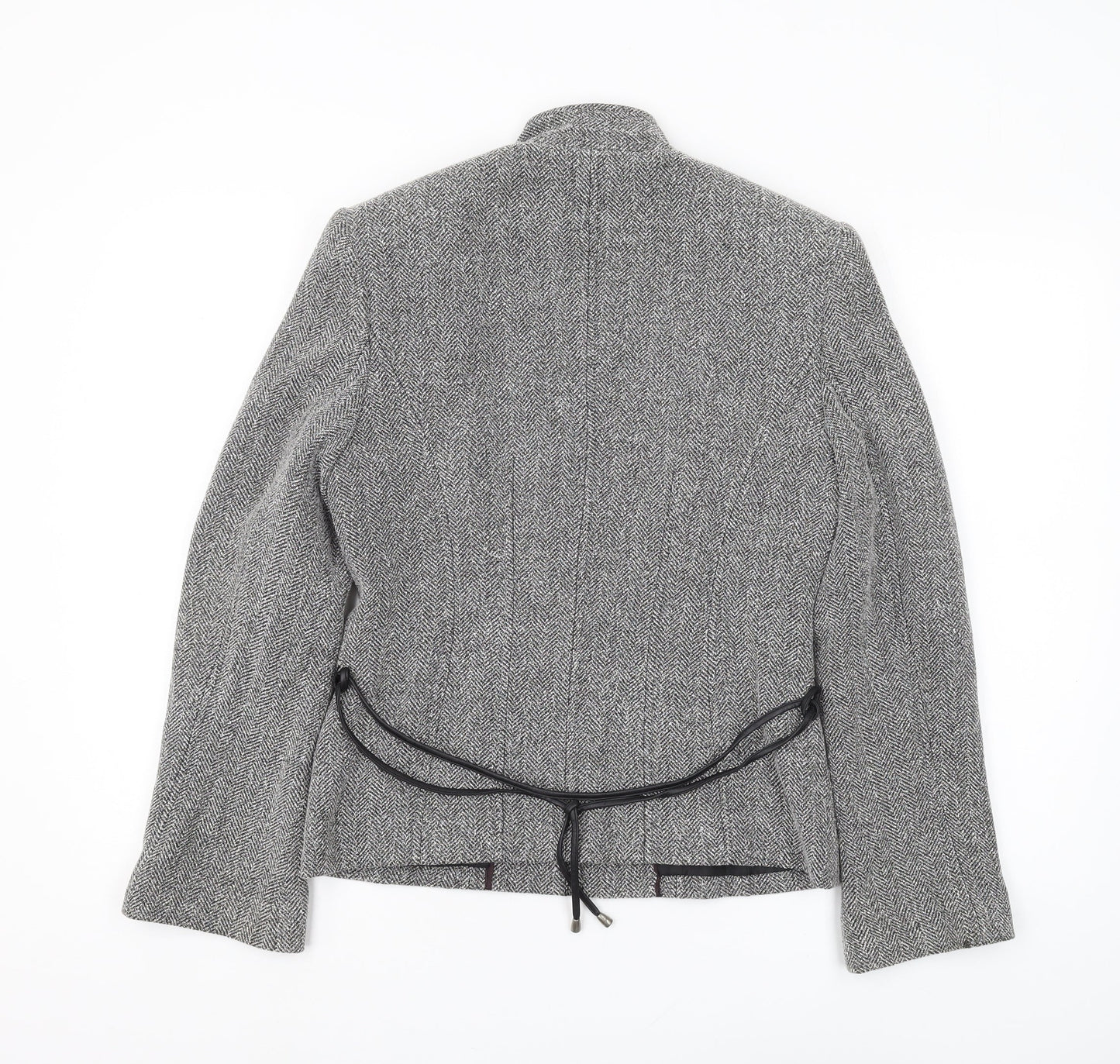 Next Women's Grey Tweed Blazer Jacket Size 12