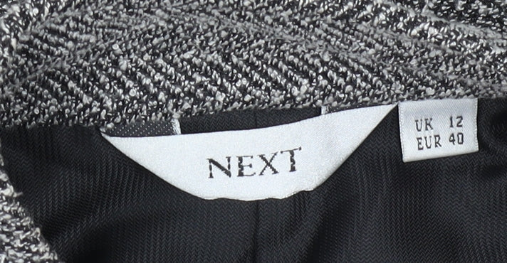Next Women's Grey Tweed Blazer Jacket Size 12
