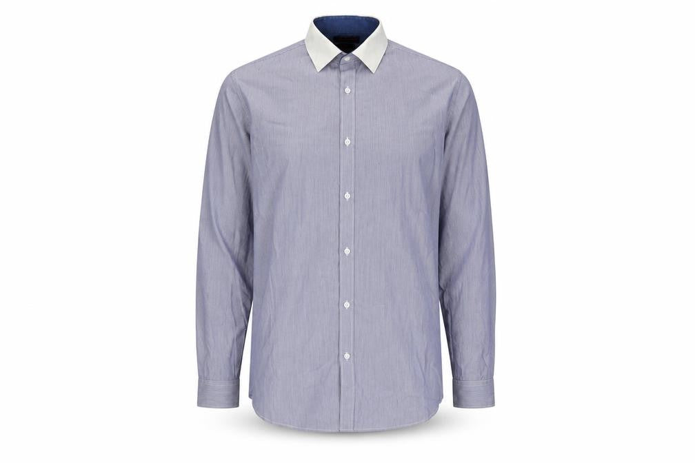 Red Herring Men's Blue Slim Fit Long Sleeve Shirt