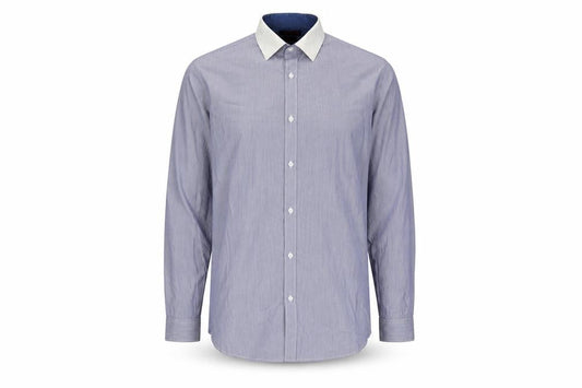 Red Herring Men's Blue Slim Fit Long Sleeve Shirt