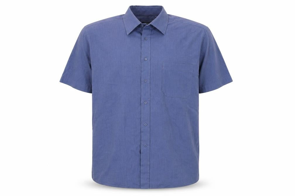 Thomas Nash Men's Blue Regular Fit Short Sleeve Shirt