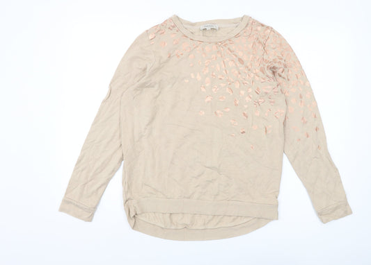 Oasis Women's Beige S Pullover Sweatshirt, Casual & Stylish