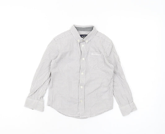 Ben Sherman Boys Grey Check Button-Up Shirt 3-4 Years