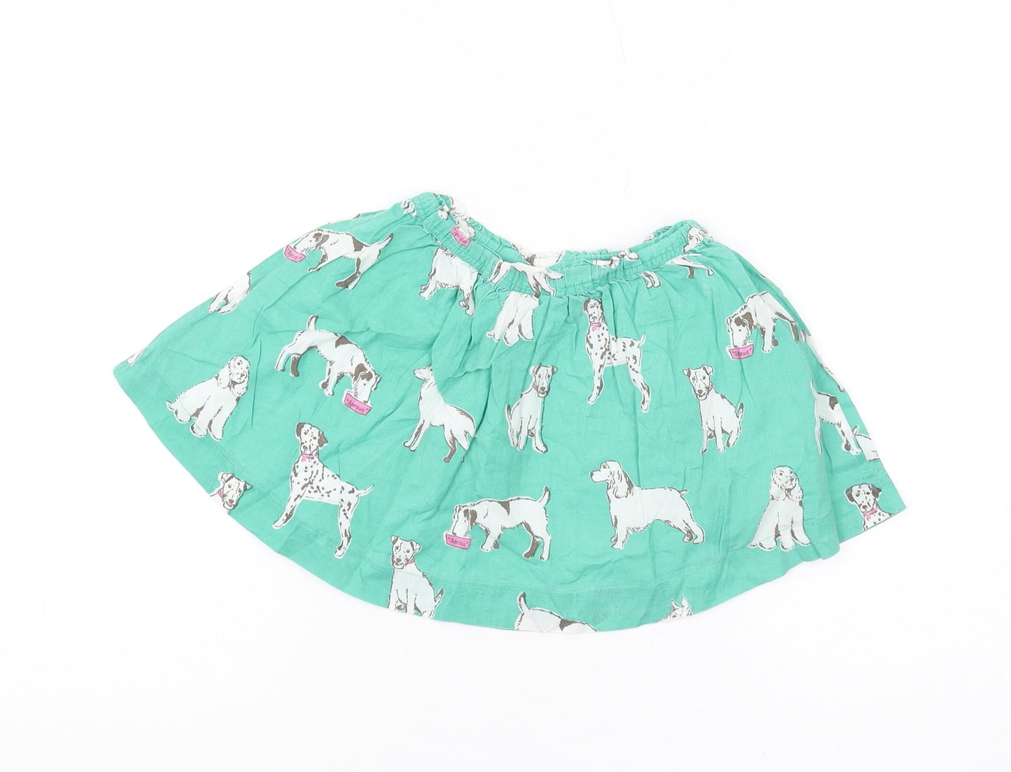 Mini Boden Girls' Green Animal Print A-Line Skirt, 18-24 Months