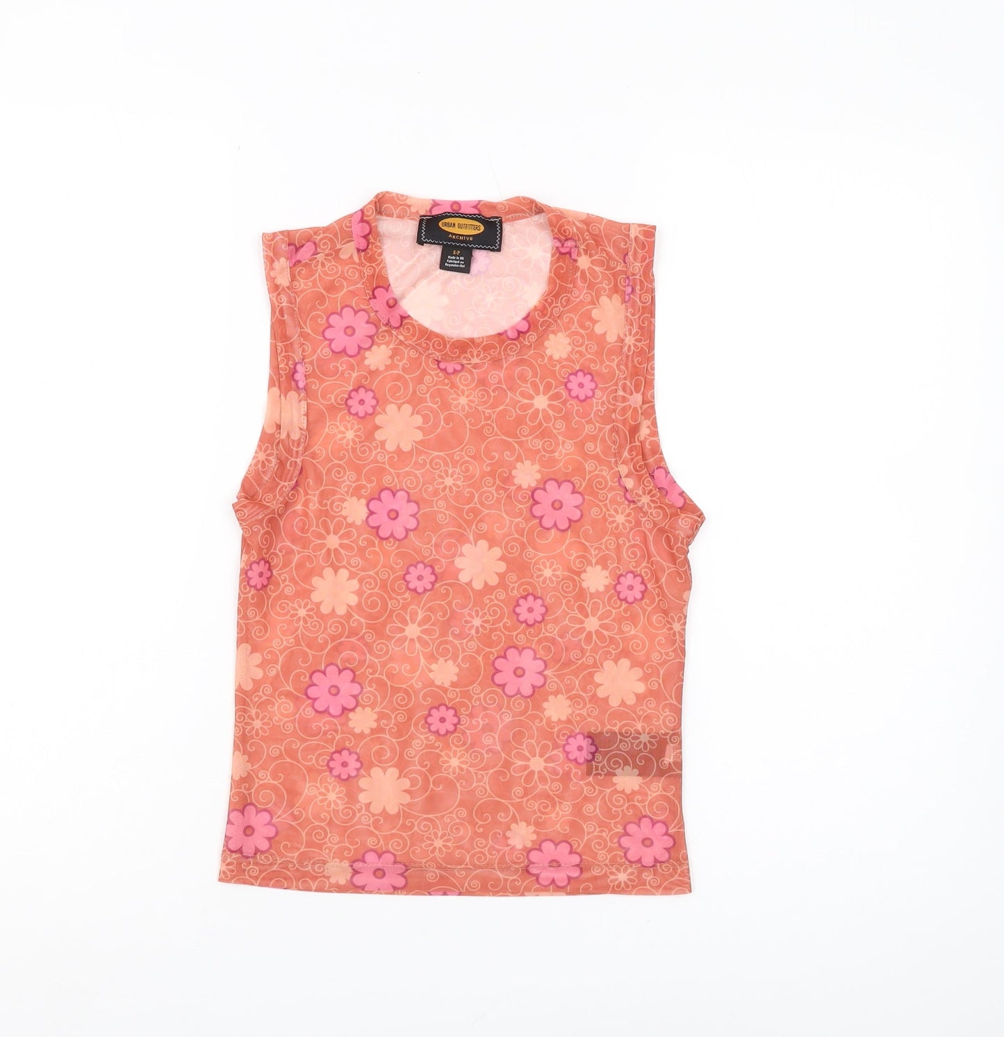Urban Outfitters Women's Pink Floral Tank, Size S