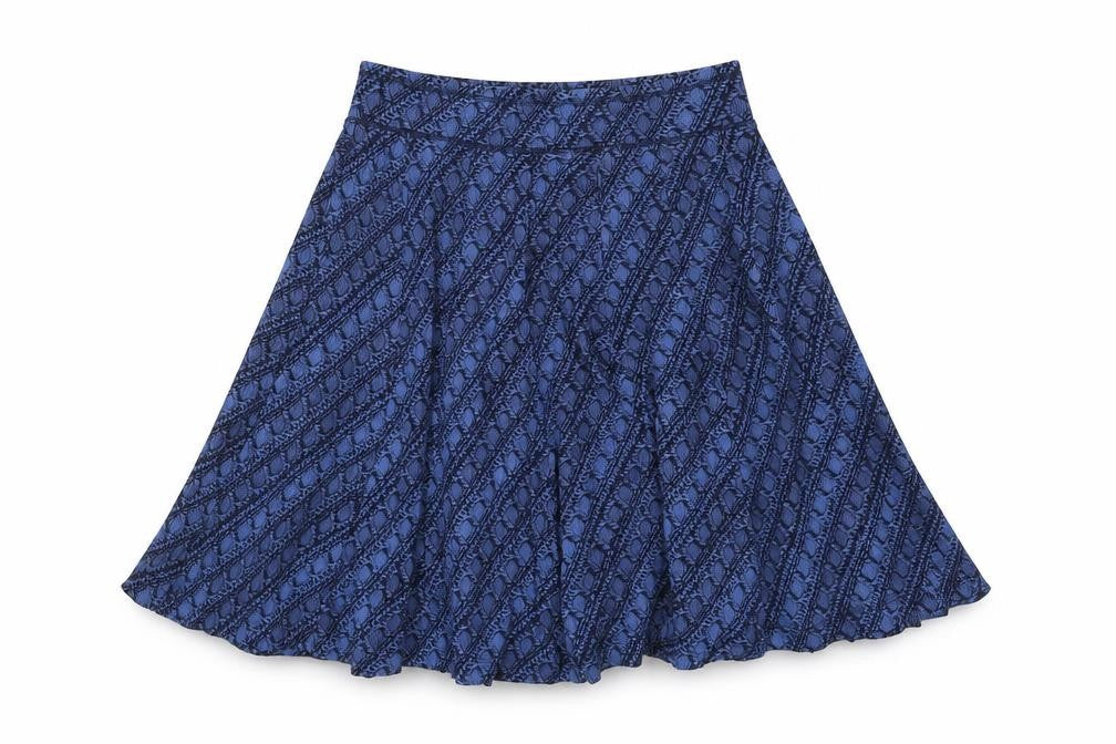 FatFace Women's Blue A-Line Geometric Skirt Size 6