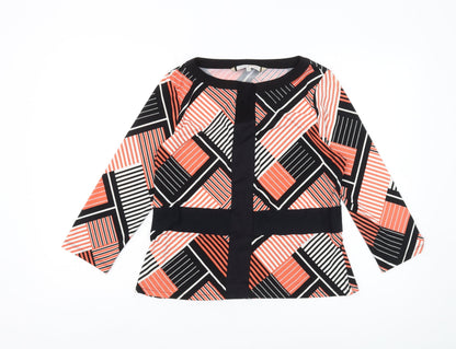 Front view of Principles by Ben de Lisi Women's Geometric Blouse