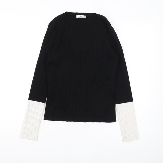 MNG Women's Black Pullover Jumper, Size S, Wool Blend