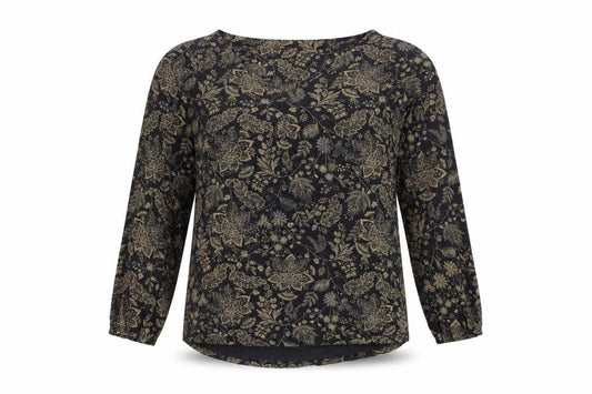 FatFace Women's Black Floral Tunic Blouse, Size 10