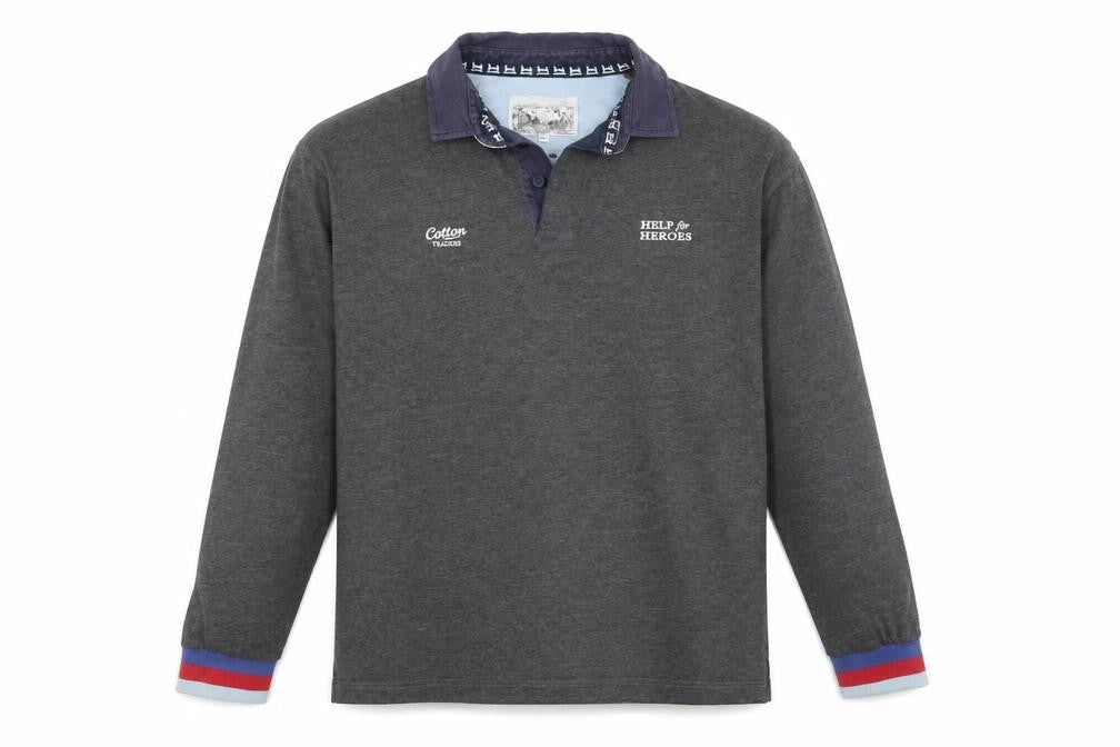 Cotton Traders Men's Grey XL Henley Sweatshirt